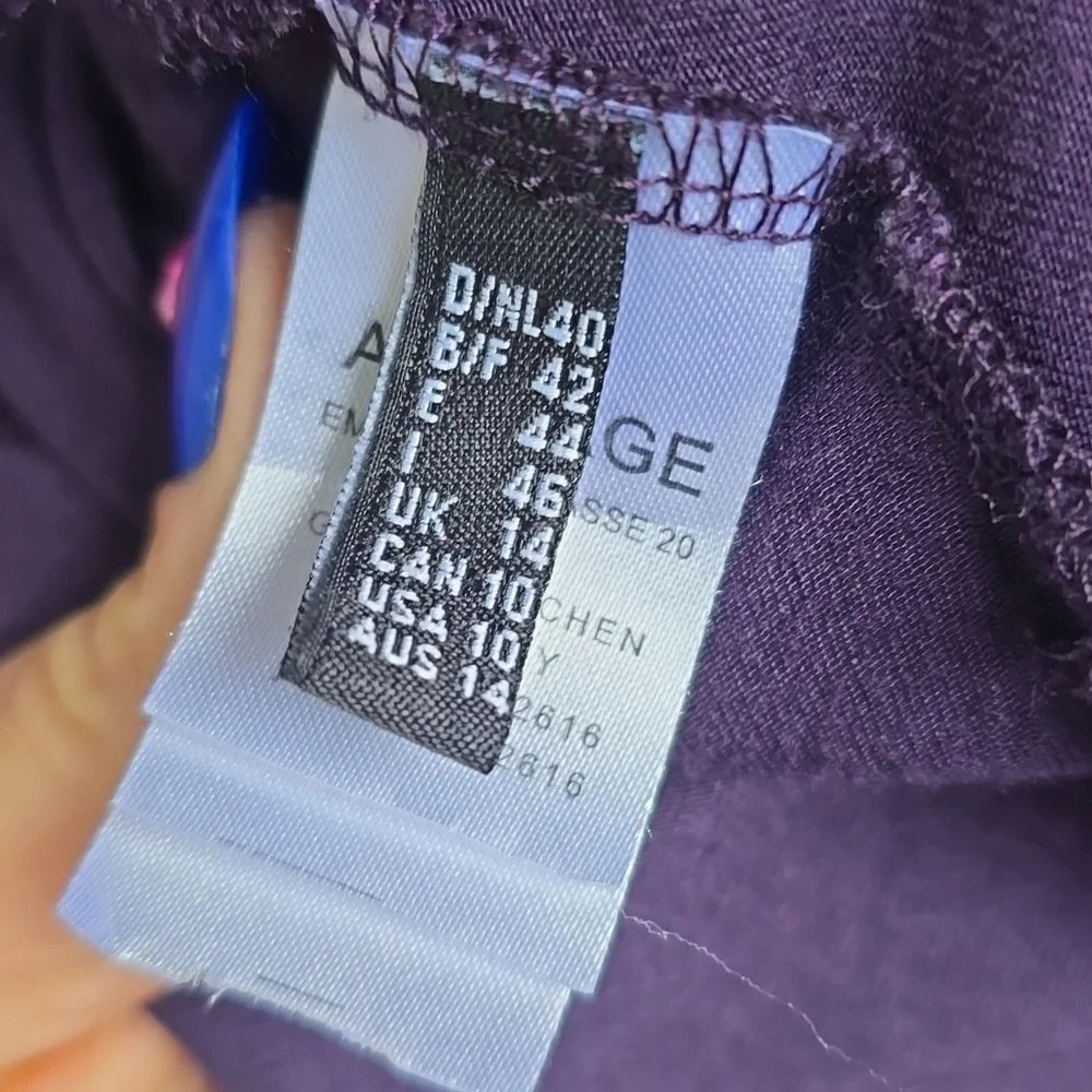 Apanage Rouge Purple Belted Drape Cardigan Size 10 - Picture 4 of 6